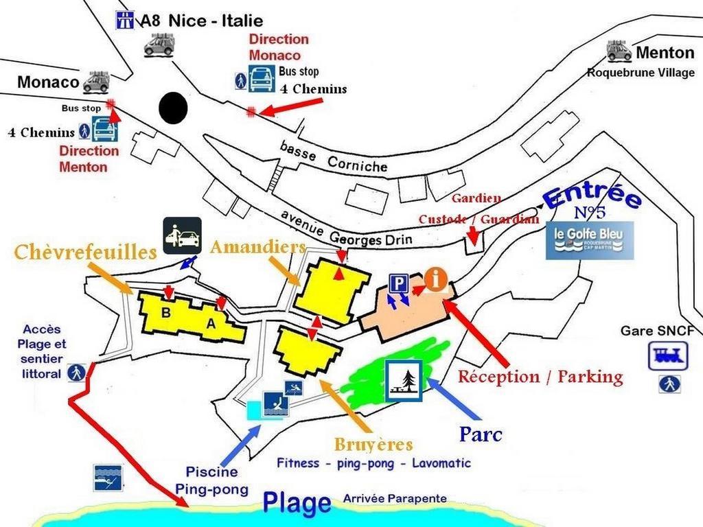 Residence "Le Golfe Bleu" Roquebrune-Cap-Martin Eksteriør billede